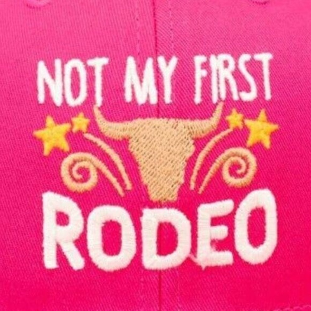 KBETHOS Not My First Rodeo Pink Mesh Snapback Baseball Trucker Cap Hat NWT - Picture 3 of 3